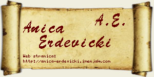 Anica Erdevički vizit kartica